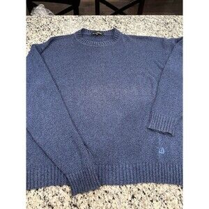 Dunhill Vintage Mens Blue Cotton Silk Crewneck Sweater Italy XL Preppy